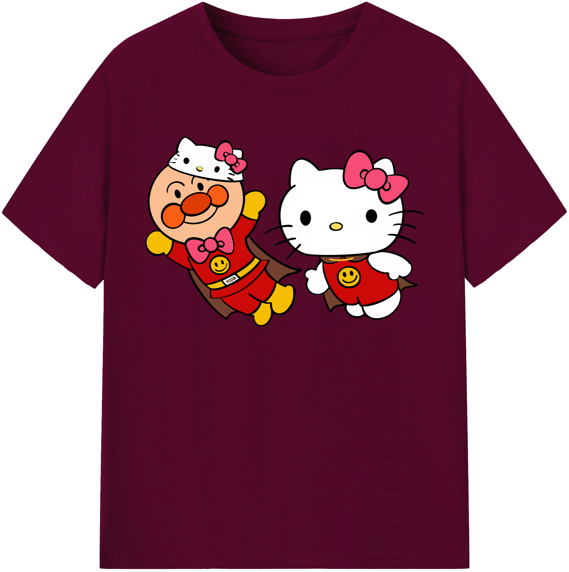 （画像用） アンパンマン Anpanman レディースカジュアルプリントTシャツ（綿100％）